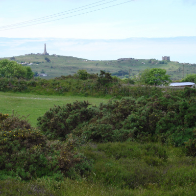 Carn Brea Monument seen from the driveway.