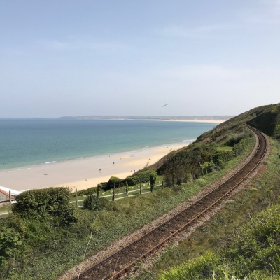 Short walk to Carbis Bay train station....a stunning train journey along the coast to St.Ives