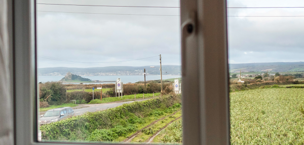 Window View Overlooking Water and St Micheal's Mount